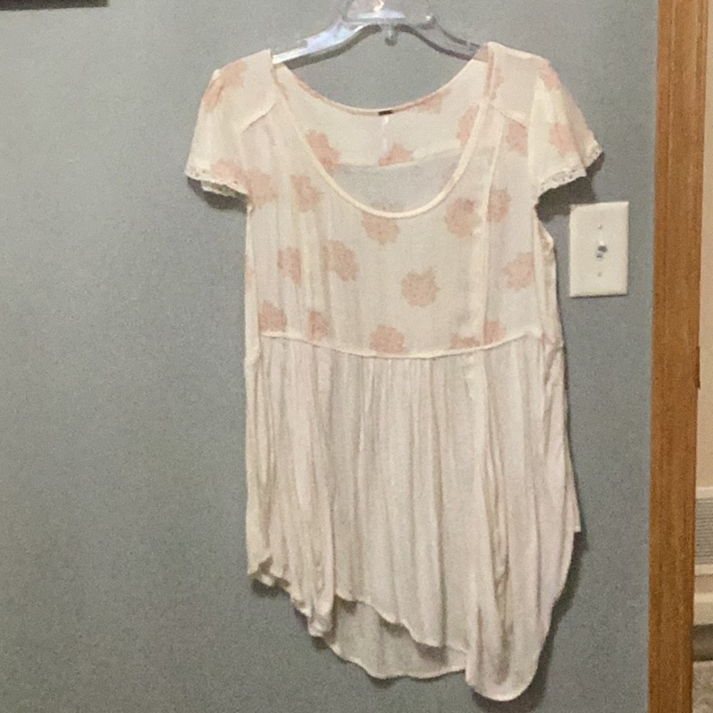 Free People Cap Sleeve Baby Doll Top